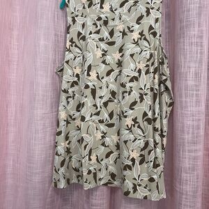 Denim&Co Floral Tank Top in Taupe, Brown & Cream